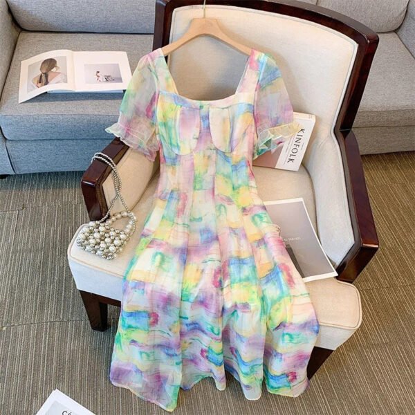 Rainbow Tie Dyed Skirt Summer Dress for Thick Lady Large Women - High End, Elegant, and Slim - Image 6