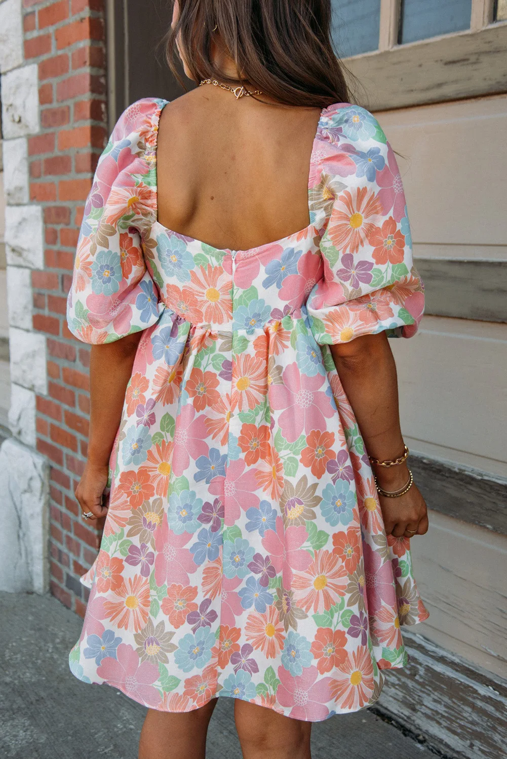Summer Fashion: Elevate Your Style with Women's Floral Print Square Neck Puff Sleeve Dress - Princess Vibes! 10 kf S3230e9a439b54183b836ae15181192daF