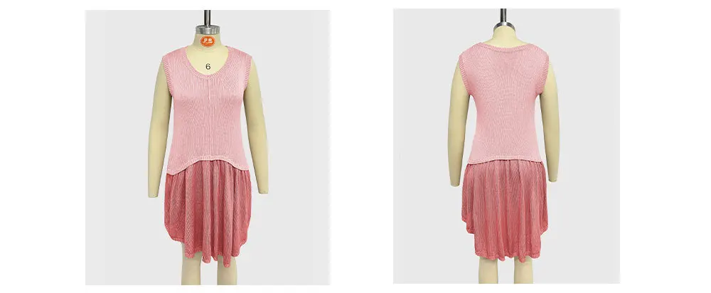 Fashion Trends: Colorful Round Neck Loose Dress for Women - Knitted Skirt Summer Style 23 kf S485370ff08eb4792926c803856e164253