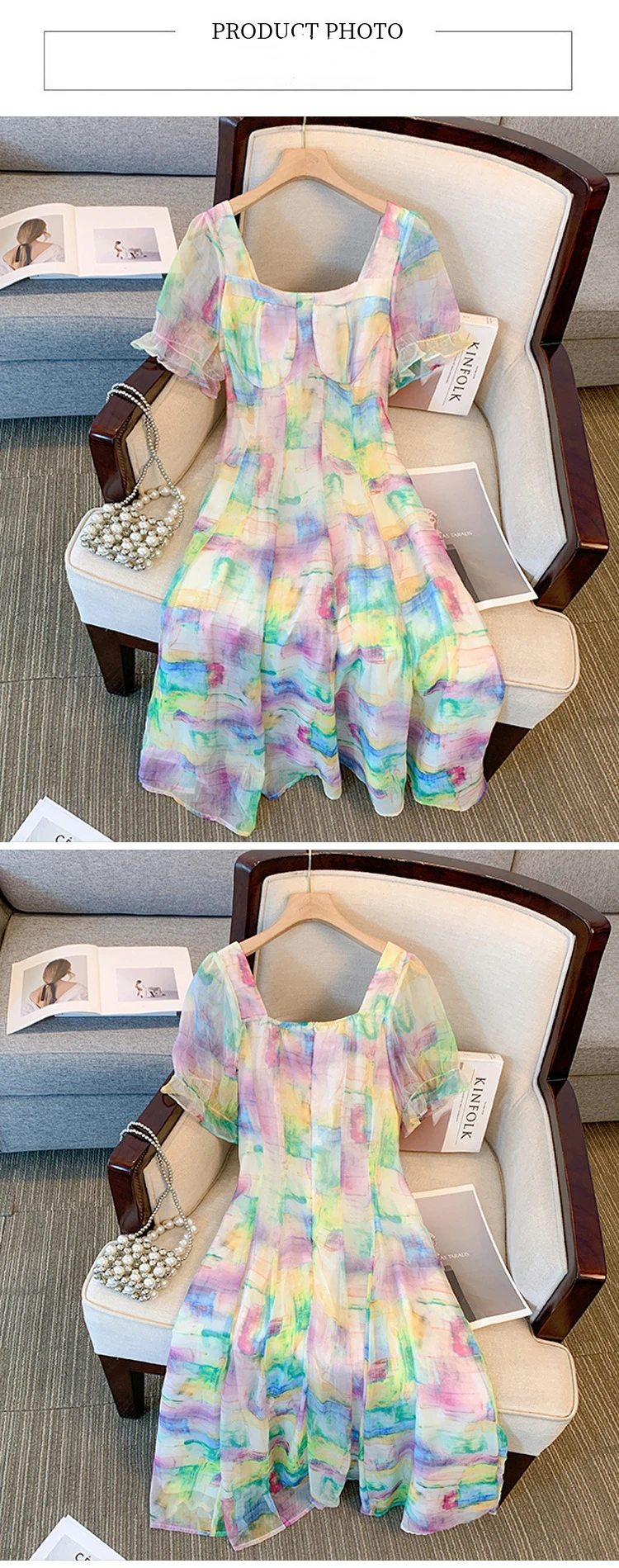 Rainbow Tie Dyed Skirt Summer Dress for Thick Lady Large Women - High End, Elegant, and Slim 12 kf S525d950d8d164567a8bd71319181a7dfh