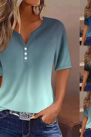 Stay Cool and Stylish with our Women's Summer V neck T-shirt - Perfect for Casual Comfort!