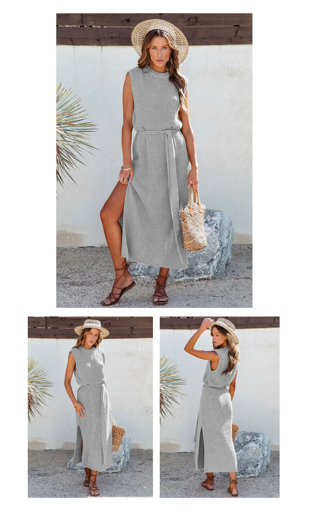 Fashion Commuter Dresses: Solid Color Bottom Knitted Skirt with High Split and Sexy Viscose Material for Women 19 kf S5b61a10fc48446598d3427ce597266c2w 2