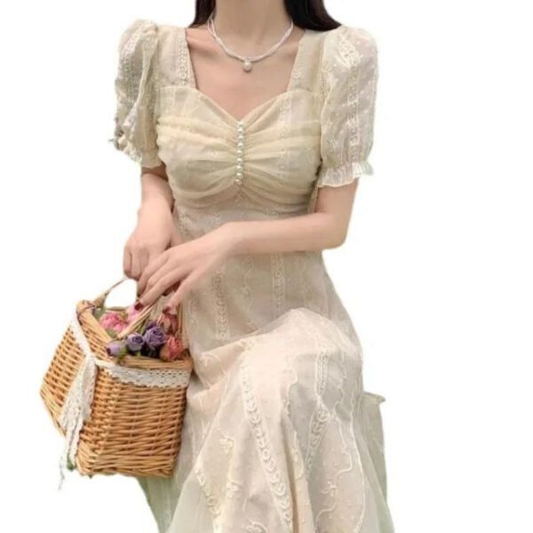 Coffee Break French Dress Platycodon First Love Dress Retro Gentle Salty Sweet Chic Skirt Fairy Super Fairy - Image 5