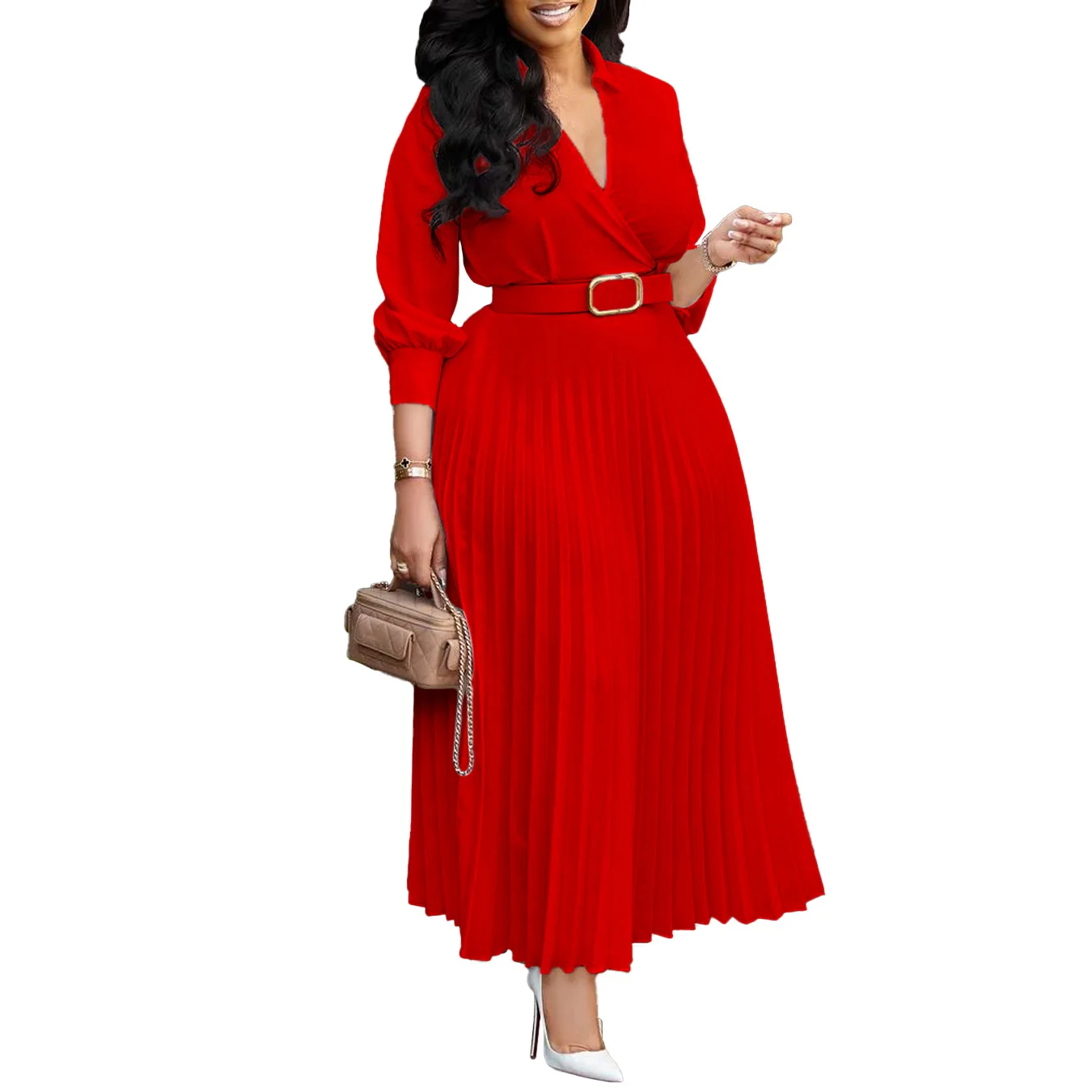 Spring New Women's Solid Color Large Size Loose Fit White Vintage Dress - Stylish and Comfortable Fashion Choice 42 undefined