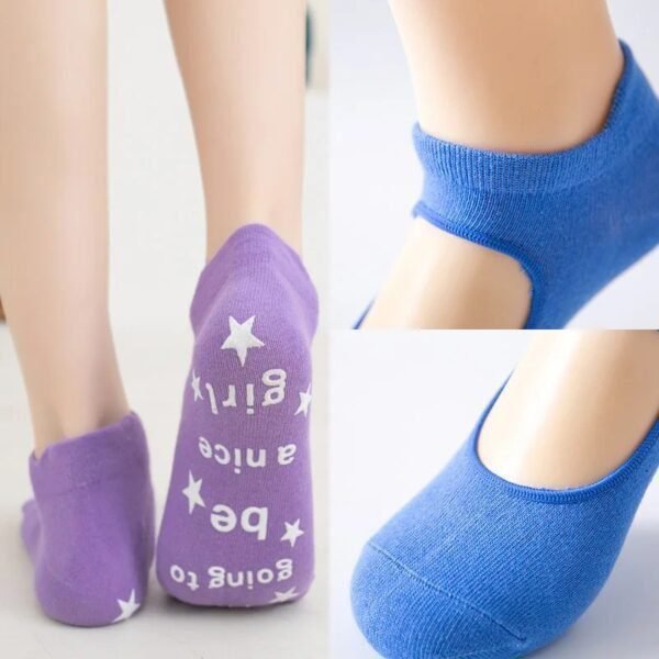 Spring and summer backless non-slip yoga socks indoor socks solid color dance training ladies socks - Image 5