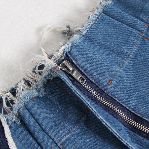 Spring Fashion: Elevate Your Style with High Waist Contrasting Jeans for Women - Image 3