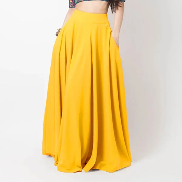 2024 spring new large-size women's clothing solid color half-length skirt pleated skirt elastic waist 13 undefined