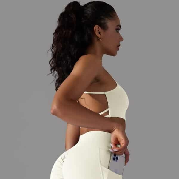 Double-Sided Nylon Brushed Back Cross Sports Bra: Ideal for Running, Fitness & Yoga - High Support Athletic Vest - Image 4