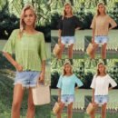 Cool Summer Fashion: Loose Knit T-shirt for Women with Hollow Out Mesh Design