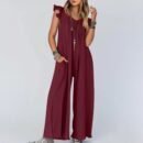 Spring/Summer Fashion: Discover the Versatility of Our Women's Clothing Jumpsuit with Pocket and Wide Leg Design