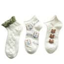 Stay Stylish this Season with Cute Japanese Lace Low-Top Socks in White for Spring and Summer-10PRS