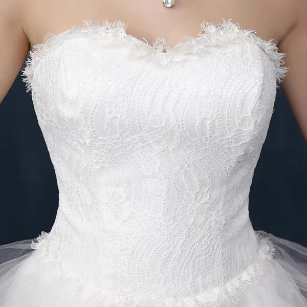 Light Wedding Dress, Short in Front and Long in The Back, Small Trailing, Slim and Thin - Image 5
