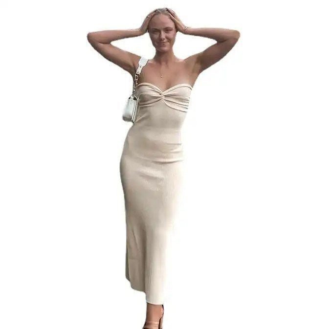 Unleash Your Inner Spicy Girl with Our New Knitted Strapless Dress for Women - Perfect for Instagram-Worthy Spring/Summer Fashion! 2 Unleash Your Inner Spicy Girl with Our New Knitted Strapless Dress for Women - Perfect for Instagram-Worthy Spring/Summer Fashion! - Image 2
