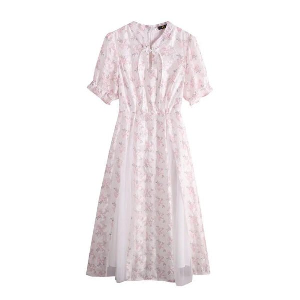 Stylish Plus Size Women's Retro Floral Dress for Summer - 60-175 KGS Tea Break Skirt - Image 4
