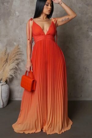 Summer Gradient Long Skirt Dresses: Sexy Strappy Suspender Backless Styles