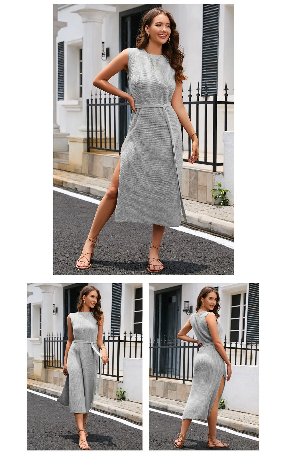 Fashion Commuter Dresses: Solid Color Bottom Knitted Skirt with High Split and Sexy Viscose Material for Women 15 kf S9b11b95cb6f44bf99f0db999bca761b1F