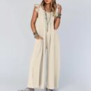 Spring/Summer Fashion: Discover the Versatility of Our Women's Clothing Jumpsuit with Pocket and Wide Leg Design