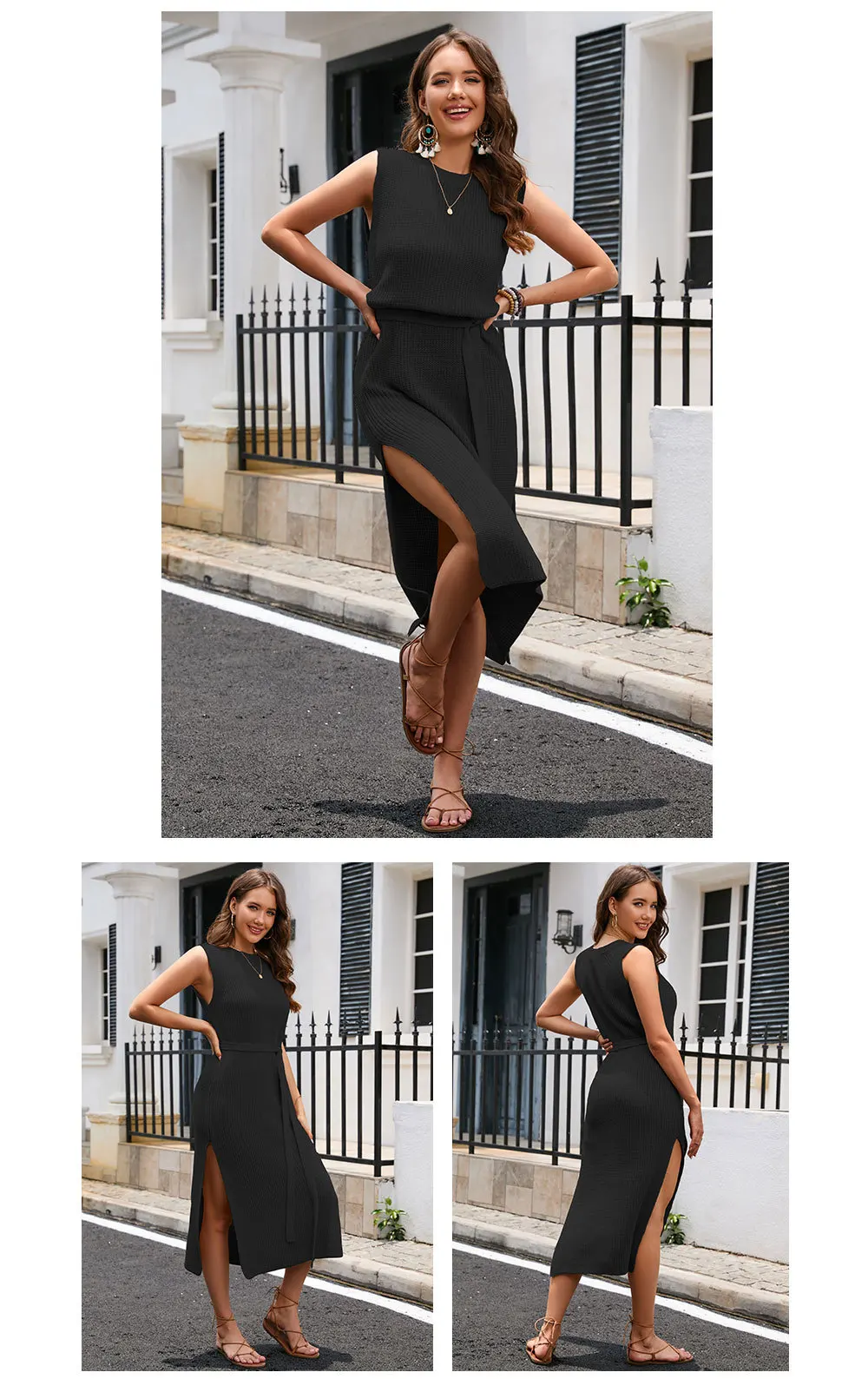 Fashion Commuter Dresses: Solid Color Bottom Knitted Skirt with High Split and Sexy Viscose Material for Women 14 kf S9f2557b346844c6f9f5d77c27c09f69fw