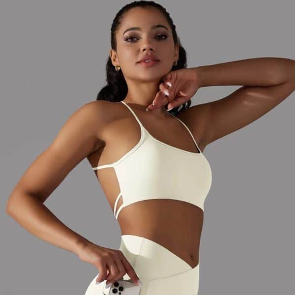Double-Sided Nylon Brushed Back Cross Sports Bra: Ideal for Running, Fitness & Yoga - High Support Athletic Vest