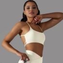 Double-Sided Nylon Brushed Back Cross Sports Bra: Ideal for Running, Fitness & Yoga - High Support Athletic Vest