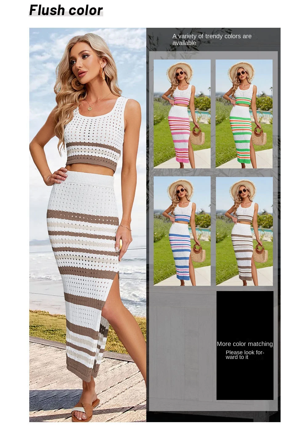 Get Ready for Summer with Our Chic Square Neck Stripe Dress and Short Tank Top Set for Women - Perfect for Any Occasion! 21 kf Sa4f2532bd9f1418080945f70ea018ef66