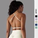 Double-Sided Nylon Brushed Back Cross Sports Bra: Ideal for Running, Fitness & Yoga - High Support Athletic Vest