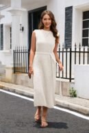 Fashion Commuter Dresses: Solid Color Bottom Knitted Skirt with High Split and Sexy Viscose Material for Women