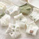 Stay Stylish this Season with Cute Japanese Lace Low-Top Socks in White for Spring and Summer-10PRS