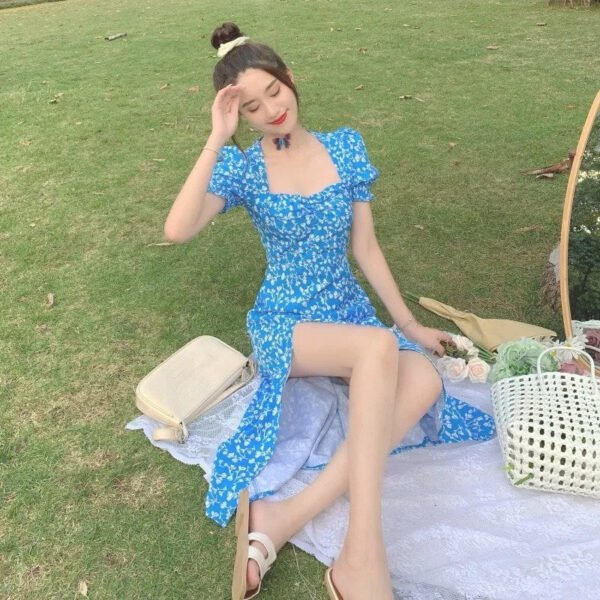 2024 New Floral Dress: Sweet and Spicy Wind Split Long Skirt for Women's Summer - Niche Design Sense - Image 2