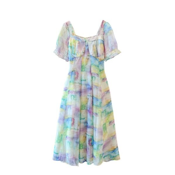 Rainbow Tie Dyed Skirt Summer Dress for Thick Lady Large Women - High End, Elegant, and Slim