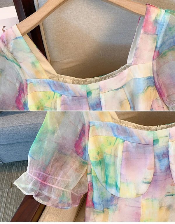 Rainbow Tie Dyed Skirt Summer Dress for Thick Lady Large Women - High End, Elegant, and Slim - Image 3