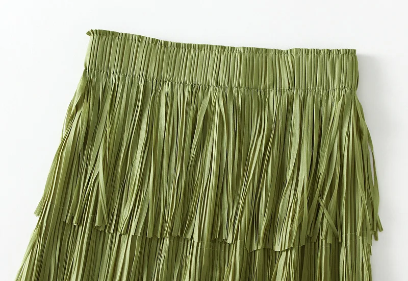 2024 Spring/Summer Women's Fringe Half Skirt: Chic Mid-Length Elastic Waist Style 19 kf Sc60061e536ed4181ab083cc1984ce79eo