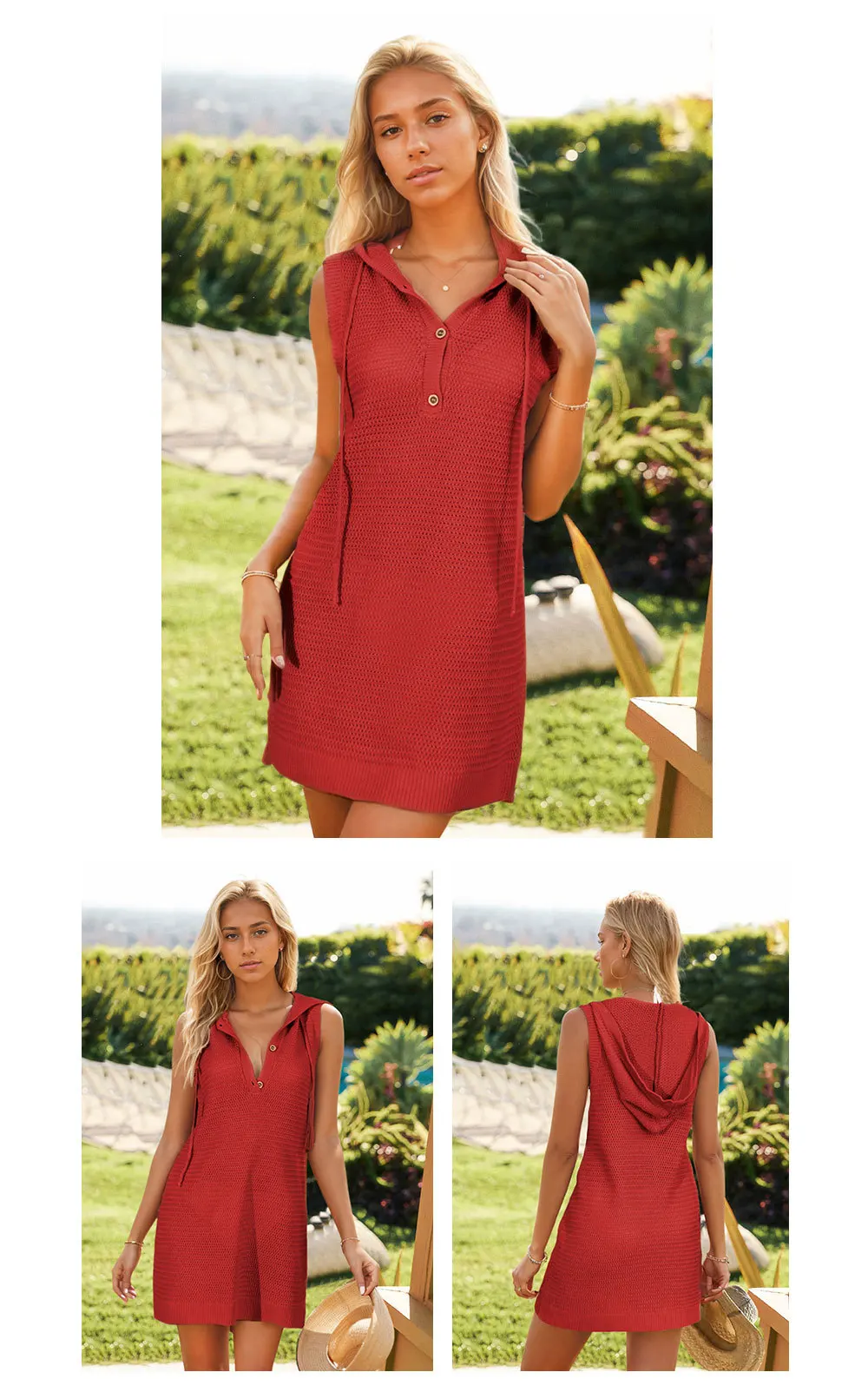 Stay Stylish and Cool with Our Summer Fashion V-Neck Sleeveless Hooded Women's Vest Dress - Perfect for Any Occasion! 14 kf Sdb8a2c18bf5c403ebcf6787bc47449ce6