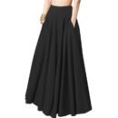2024 spring new large-size women's clothing solid color half-length skirt pleated skirt elastic waist