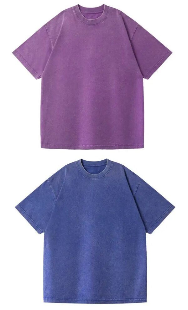 Vintage Stir Fried Snow Water Wash T-shirt: Unisex Heavyweight Pure Cotton for Cross Border Style - 230g - Image 5