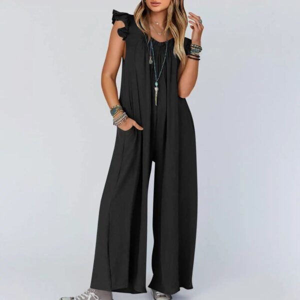 2024 Spring/Summer casual jumpsuits for Women's Jumpsuit: Stylish Pocket Long Casual Shoulder Strap Wide Leg Clothing - Image 6