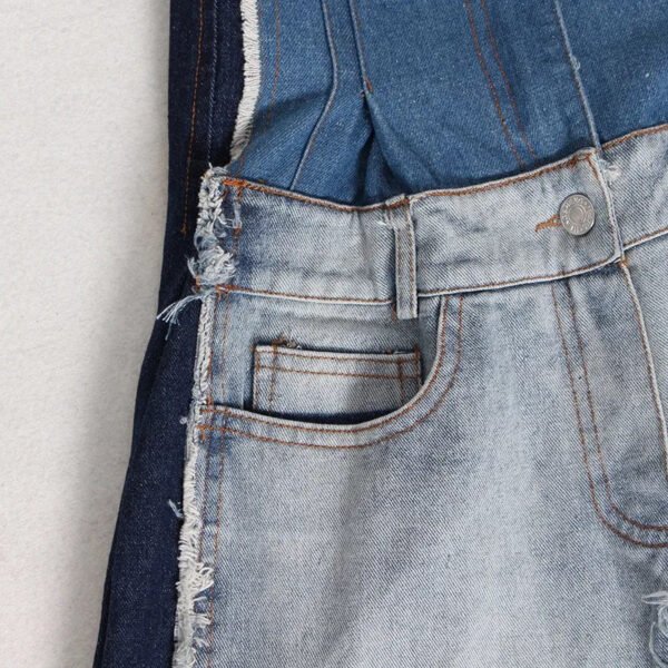 Spring Fashion: Elevate Your Style with High Waist Contrasting Jeans for Women - Image 4