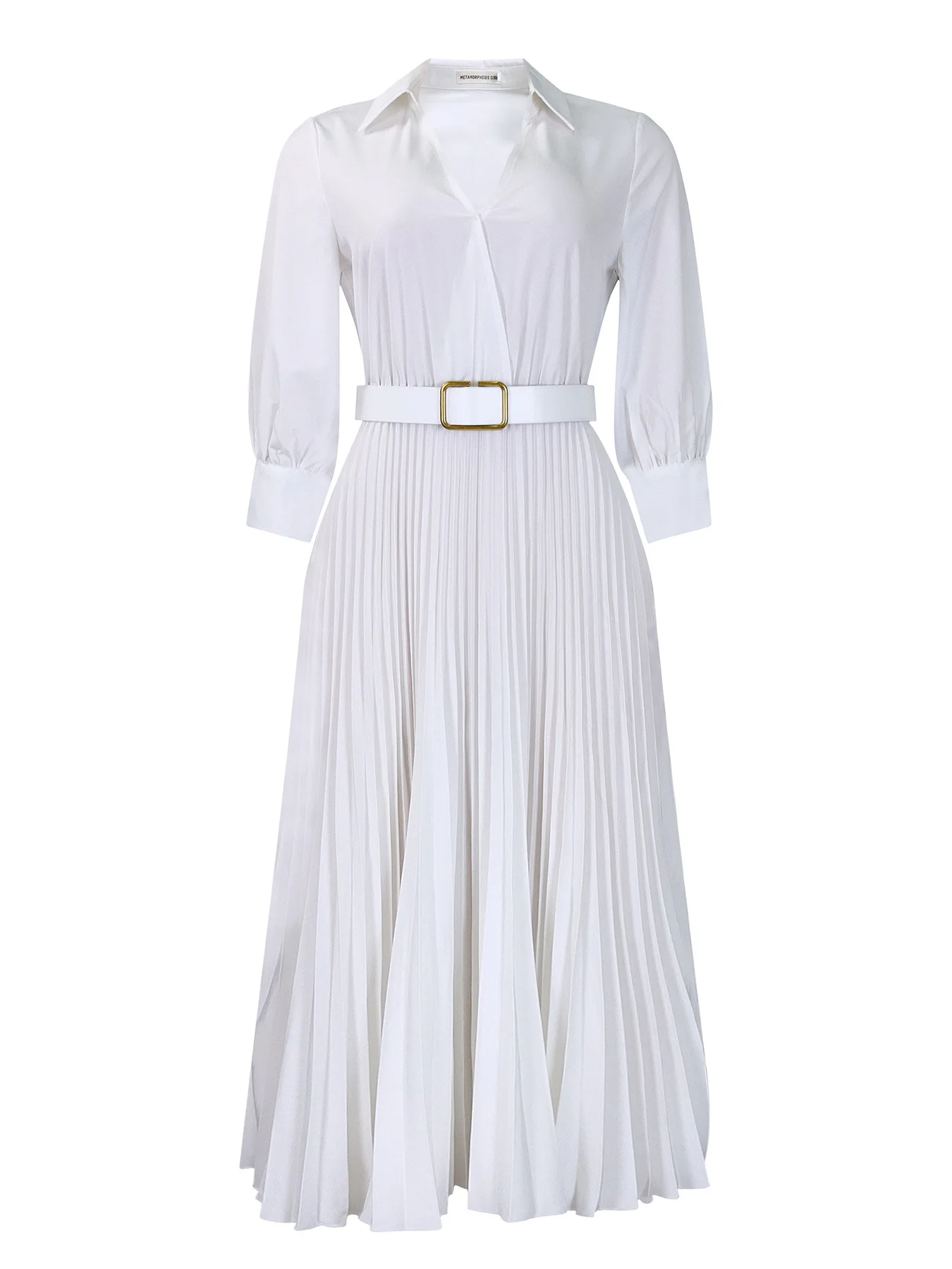 Spring New Women's Solid Color Large Size Loose Fit White Vintage Dress - Stylish and Comfortable Fashion Choice 69 undefined