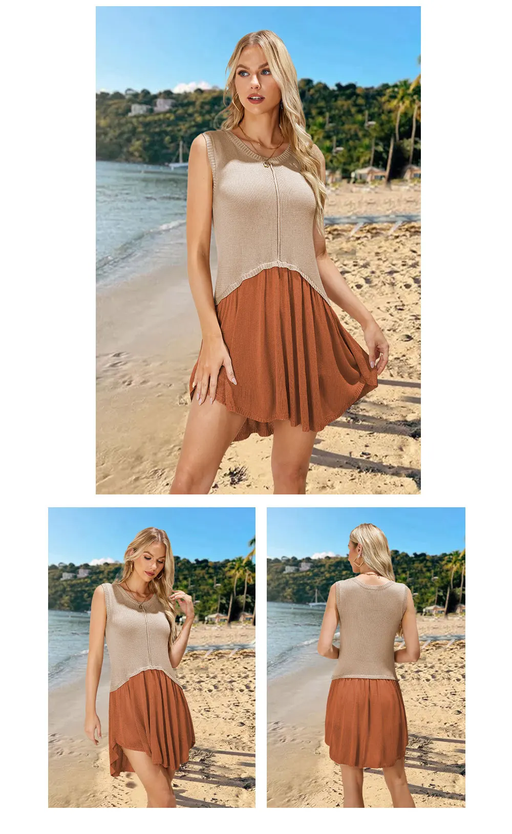 Fashion Trends: Colorful Round Neck Loose Dress for Women - Knitted Skirt Summer Style 18 kf Sed13df1fe7e8427397e1cf377fb1877bz