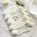 Stay Stylish this Season with Cute Japanese Lace Low-Top Socks in White for Spring and Summer-10PRS