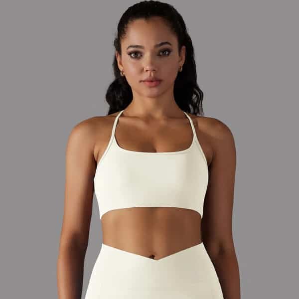 Double-Sided Nylon Brushed Back Cross Sports Bra: Ideal for Running, Fitness & Yoga - High Support Athletic Vest - Image 2