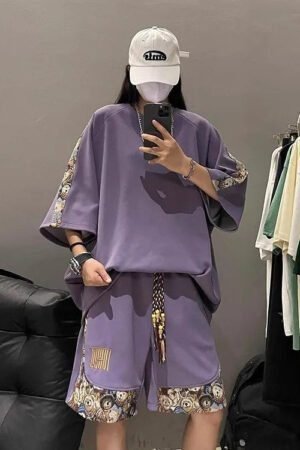 High-End Men's Summer Sportswear Suit: Trendy Brand T-Shirts and Shorts Two-Piece Set - Handsome Men's Clothing