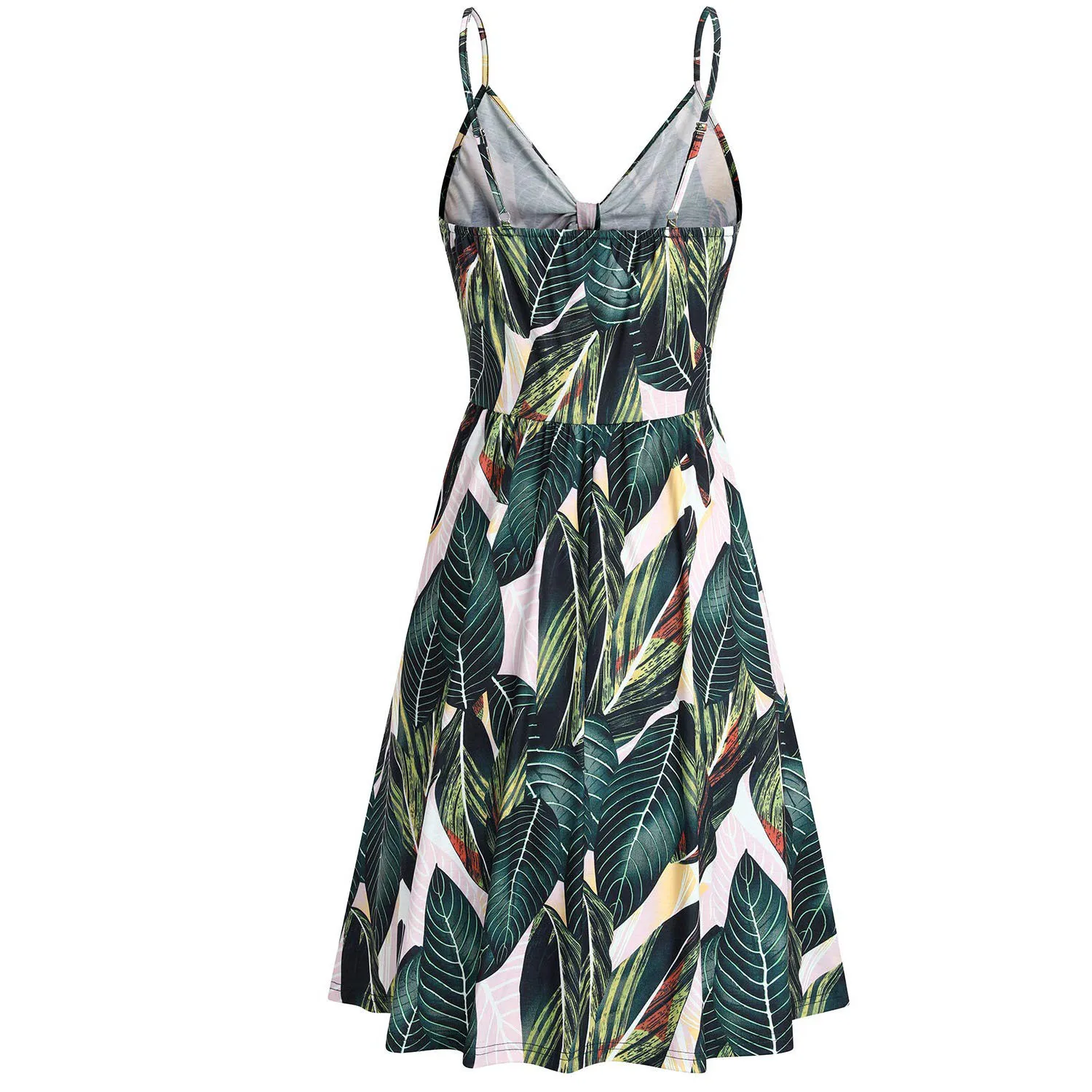 Get Ready for Summer 2024 with Our Stylish Printed Suspender Dress for Women - Slim Fit, Mid Length, and V-neck! 13 undefined