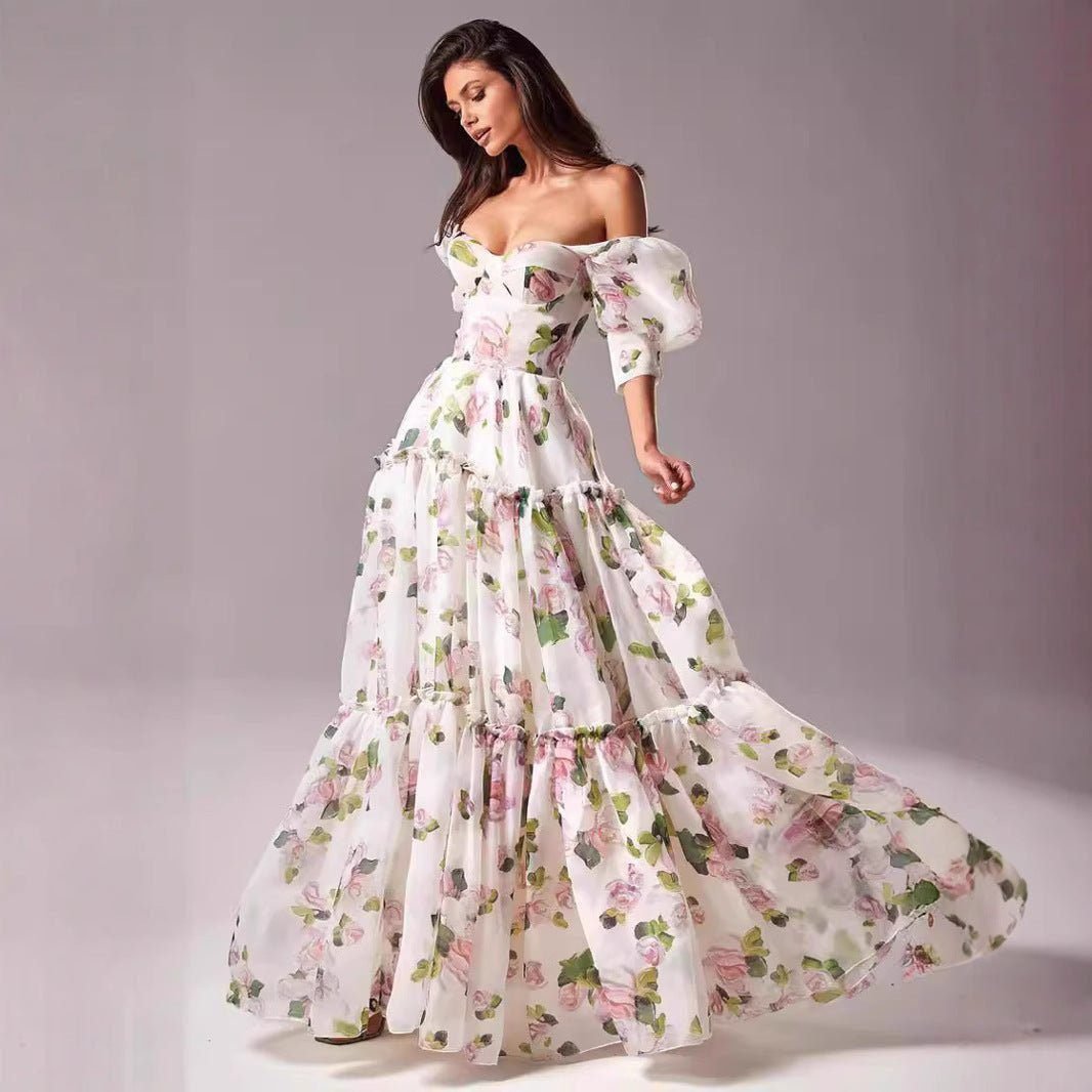 Off-Shoulder Organza Fairy Dress for Women – Elegant Long Evening Gown 2 Off-Shoulder Organza Fairy Dress for Women – Elegant Long Evening Gown - Image 2