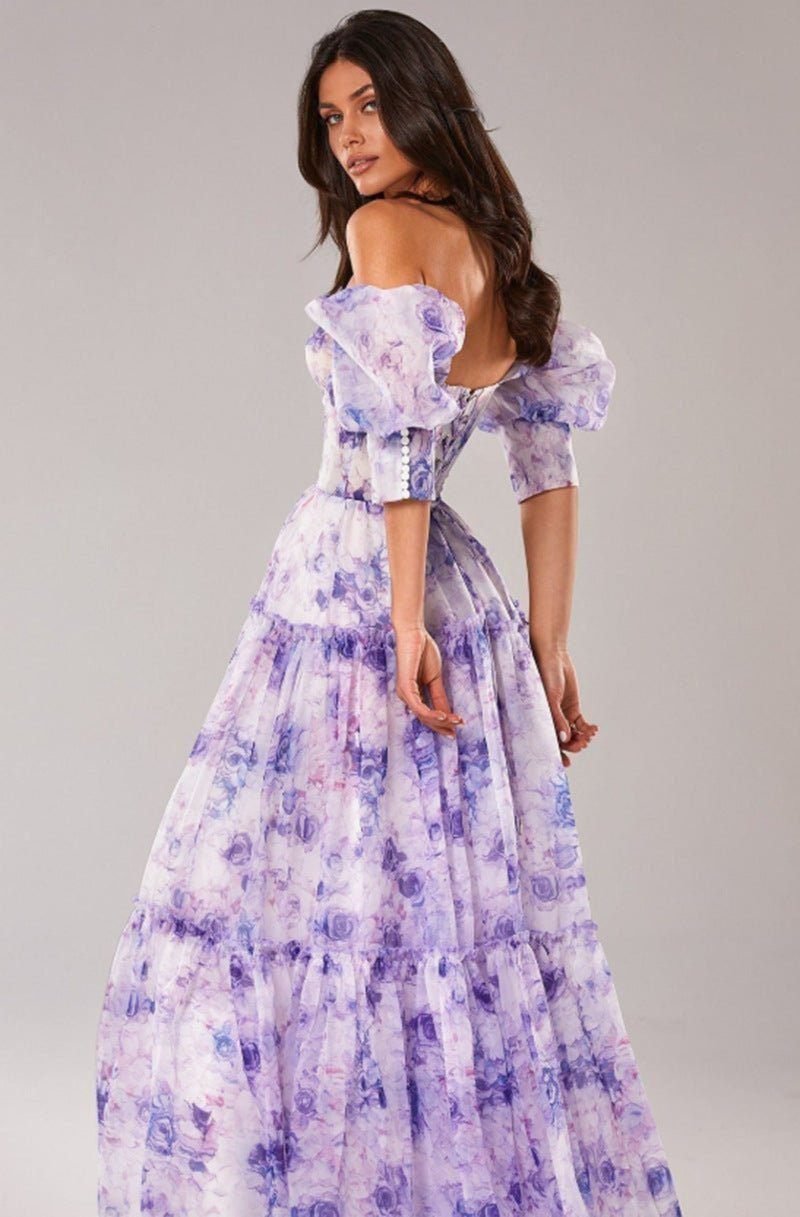 Off-Shoulder Organza Fairy Dress for Women – Elegant Long Evening Gown 9 Off-Shoulder Organza Fairy Dress for Women – Elegant Long Evening Gown - Image 9
