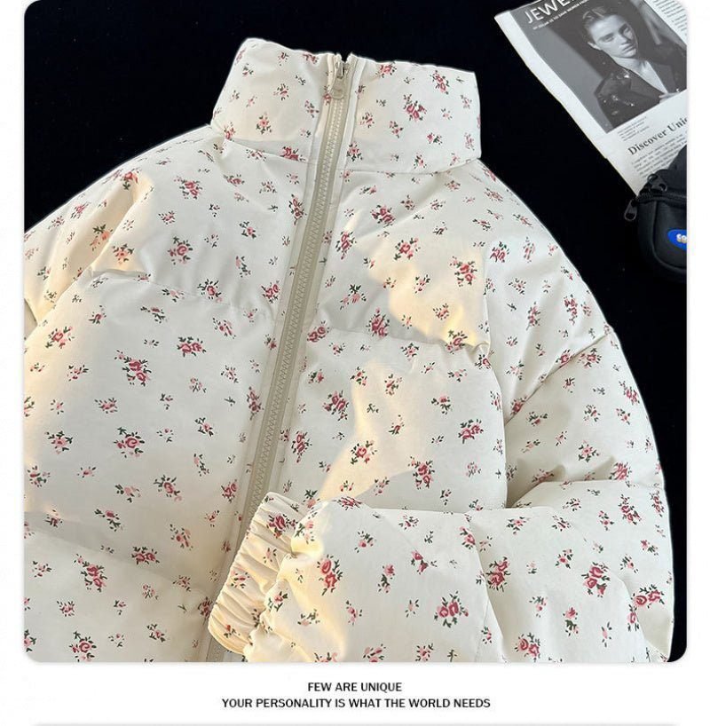 Winter Floral Matching Coats for Couples - Thickened Short Puffer Jackets His & Hers 10 Winter Floral Matching Coats for Couples - Thickened Short Puffer Jackets His & Hers - Image 10