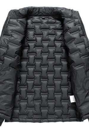 Men's New Winter Down Jacket Solid Color Stand-up Collar Versatile Charging Down Light and Thin Inside Can Be Worn Outside Coat Men's Clothing