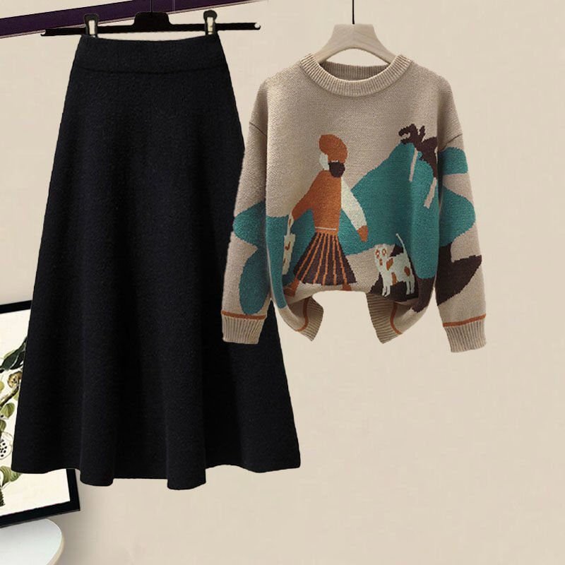 Cozy Plus Size Two-Piece: Viral Loungewear Set with Chunky Knit & Skirt 42 262e62ee-b46f-48f6-a500-0433fea21b43.jpe