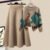 Apricot Skirt + Black Sweater 2pc Set